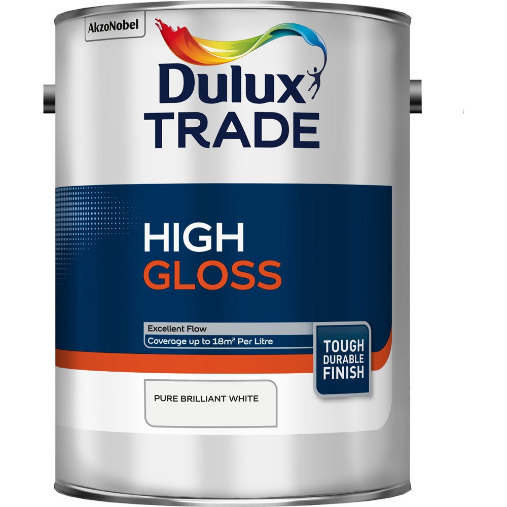 Dulux Trade High Gloss Pure Brilliant White 5L
