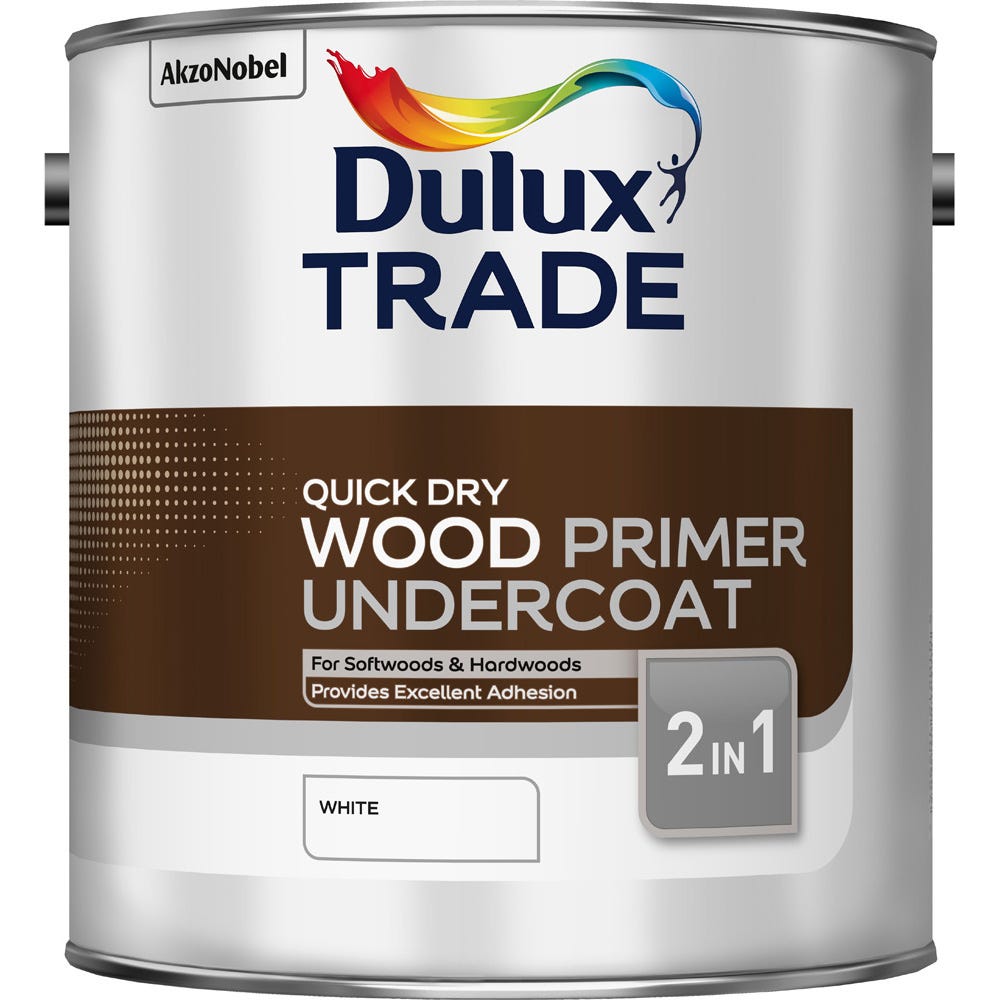 Dulux Trade Quick Dry Wood Primer Undercoat White 2.5L