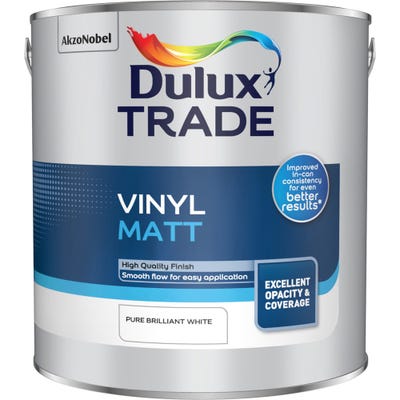 Dulux Trade Vinyl Matt Pure Brilliant White 2.5L