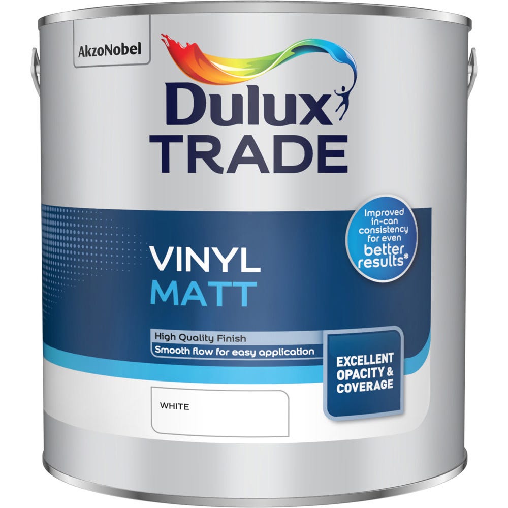 Dulux Trade Vinyl Matt White 2.5L