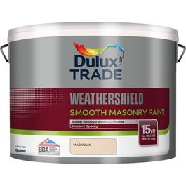 Dulux  Trade Weathershield  Smooth Masonry Paint Magnolia  Dulux  Trade Weathershield  Smooth Masonry Paint Magnolia
