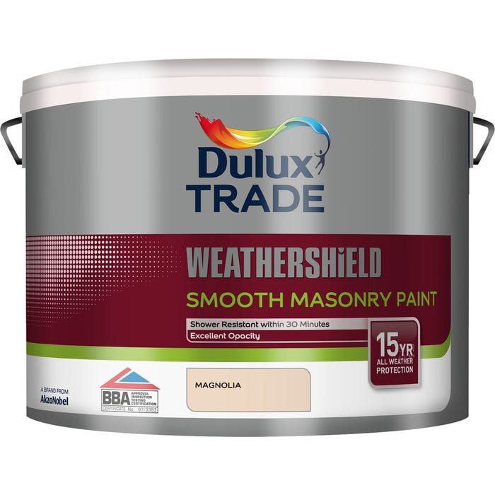 Dulux Trade Weathershield Smooth Masonry Paint Magnolia Dulux Trade Weathershield Smooth Masonry Paint Magnolia