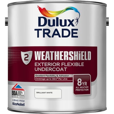 Dulux Trade Weathershield Ext Flexible Undercoat Brilliant White 2.5L