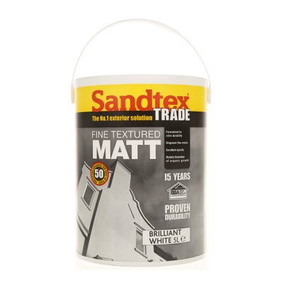 Sandtex Trade Fine Textured Matt Brilliant White 5L