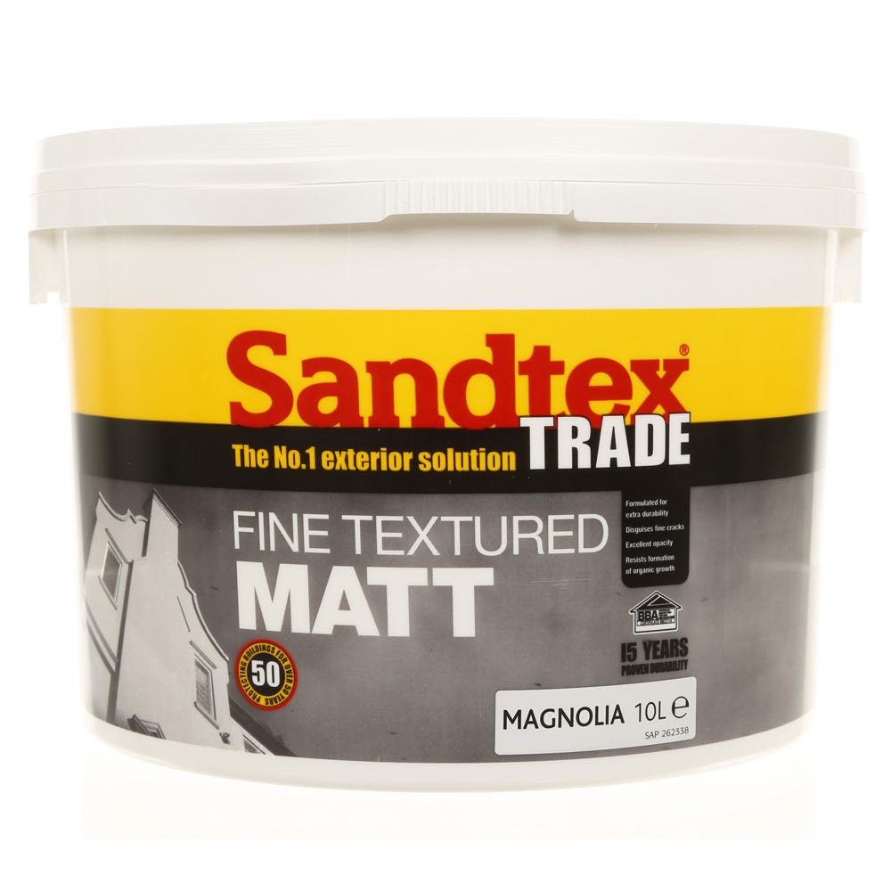 Sandtex Trade Fine Textured Matt Magnolia 10L