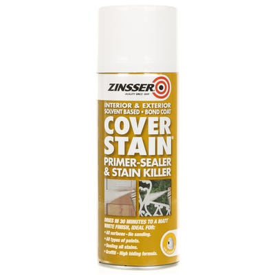 Zinsser Cover Stain Primer, Sealer & Stain Killer Spray White 400ml