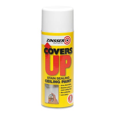 Zinsser Covers Up Stain Sealing Ceiling Spray White 400ml