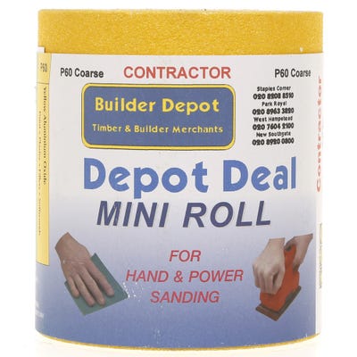 Builder Depot Contractor Yellow Ally Oxide Sandpaper 10m Roll