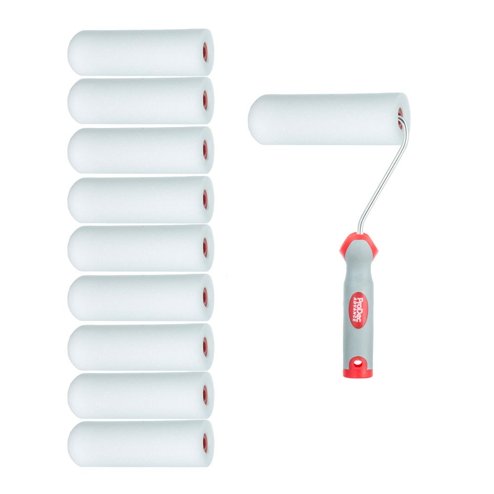 Product image for Prodec 4'' Mini HD Foam Rollers & Frame Pack Of 10