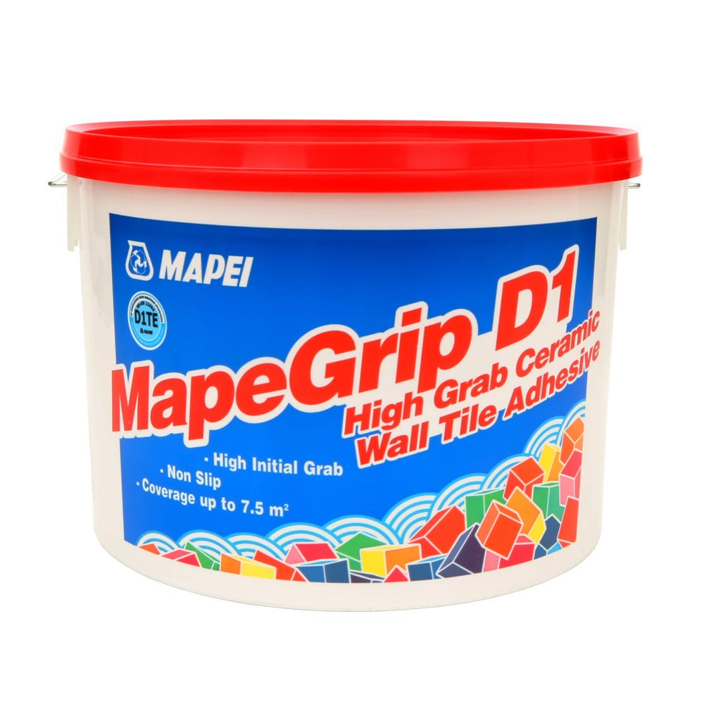 Product image for Mapei Mapegrip D1 High Grab Ceramic Wall Tile Adhesive 15Kg