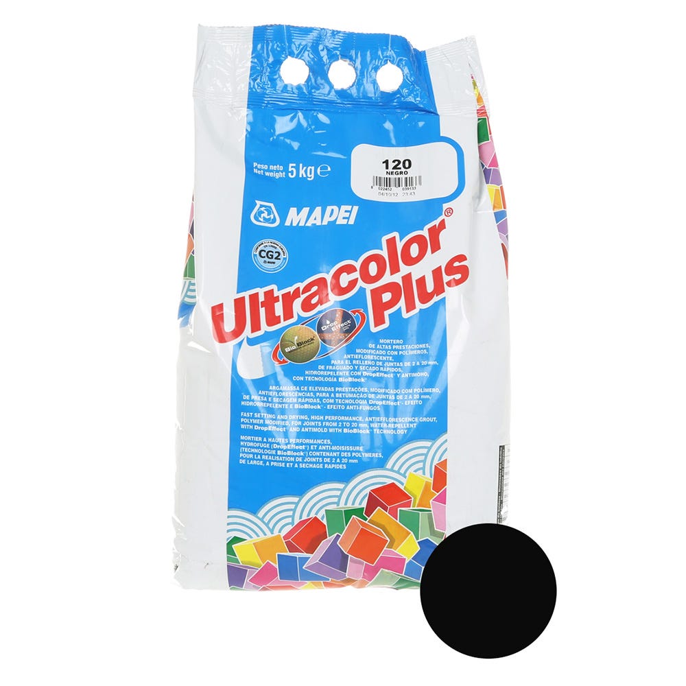 Mapei Ultracolor Plus Black (120) Fast Set Tile Grout 5kg