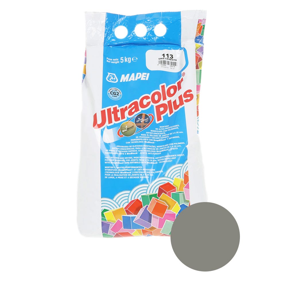 Mapei Ultracolor Plus Cement Grey (113) Fast Set Tile Grout 5kg