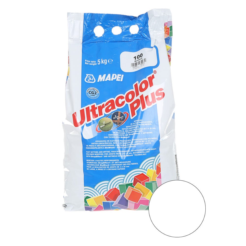 Mapei Ultracolor Plus White (100) Fast Set Tile Grout 5kg