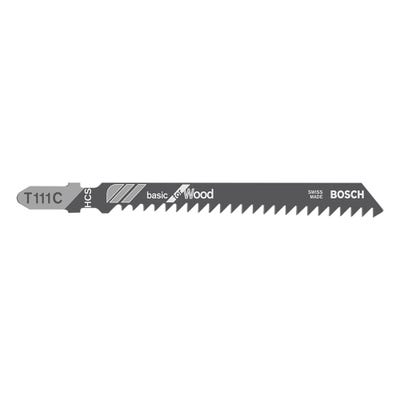 Bosch 100mm Jigsaw Blades Basic For Wood Pack of 5 T111C