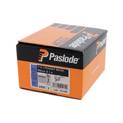 Paslode 38mm Galvanised Straight Brads & Fuel Pack of 2000
