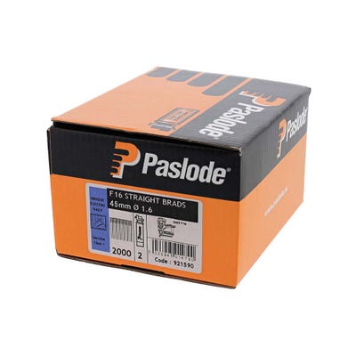 Paslode 45mm Galvanised Straight Brads & Fuel Pack of 2000