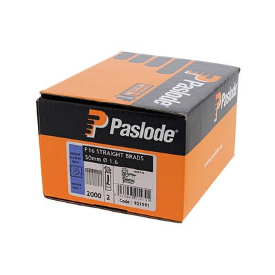 Paslode 50mm Galvanised Straight Brads & Fuel Pack of 2000