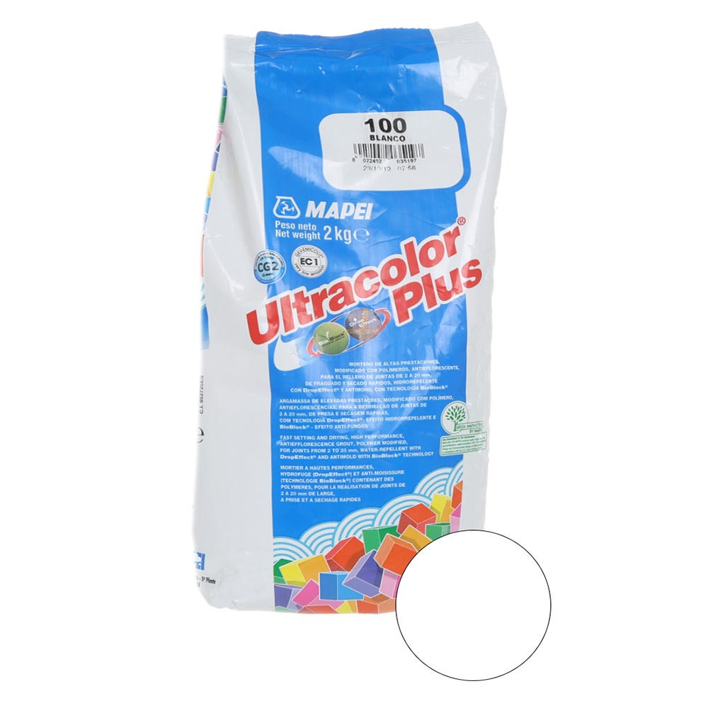 Mapei Ultracolor Plus White (100 ) Fast Set Tile Grout 2kg
