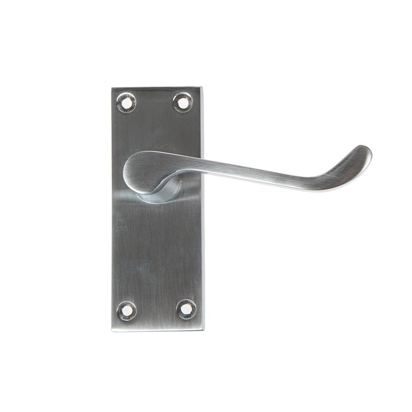 Contract Victorian Scroll Door Handle in Satin Chrome