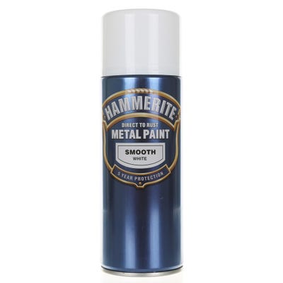 Hammerite Direct To Rust Metal Spray Paint Smooth White 400ml