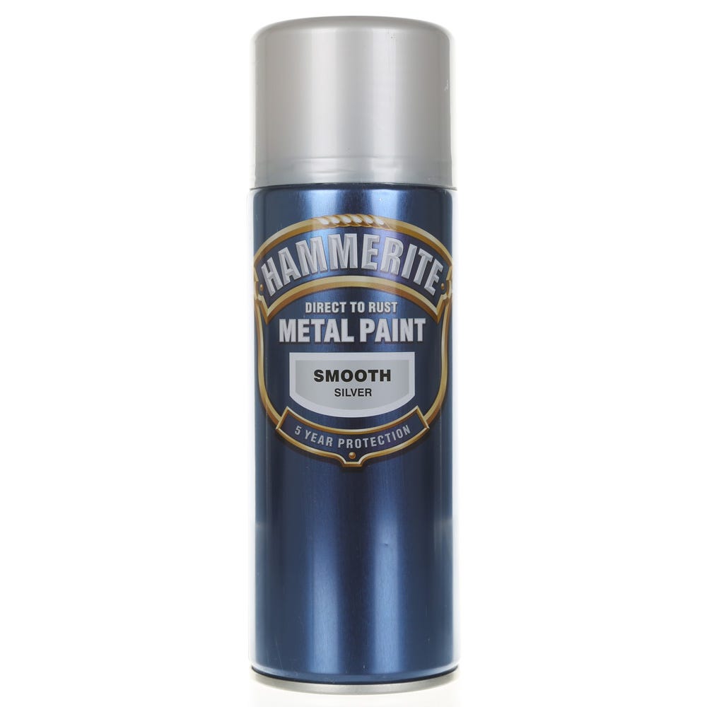 Hammerite Metal Spray Paint Smooth Silver 400ml