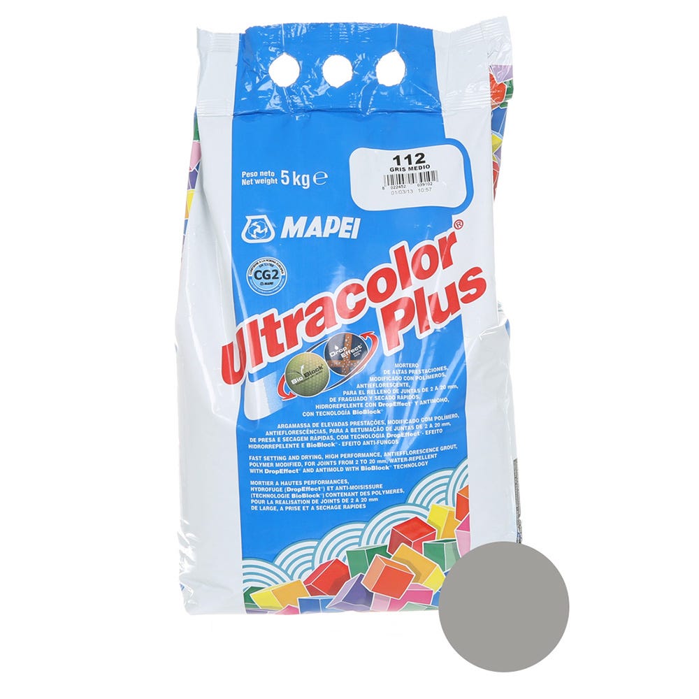 Mapei Ultracolor Plus Medium Grey (112) Fast Set Tile Grout 5kg