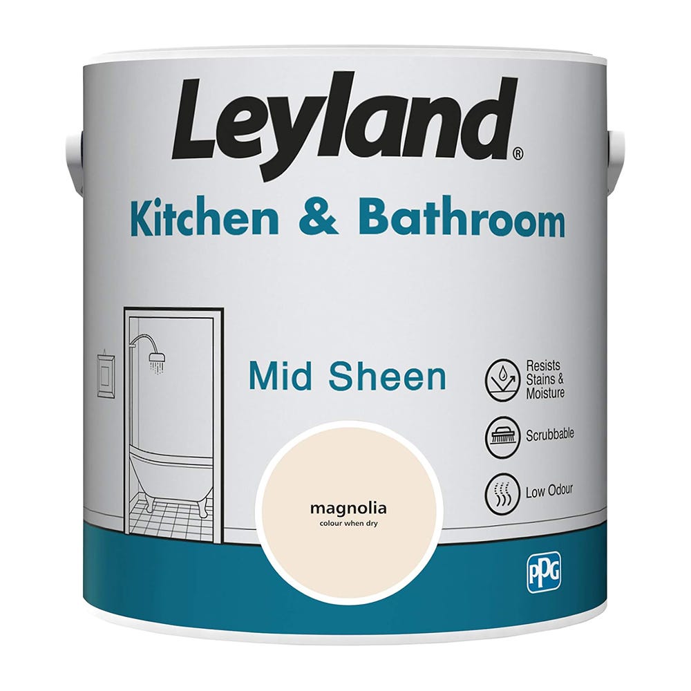 Leyland Kitchen & Bathroom Paint Magnolia 2.5L