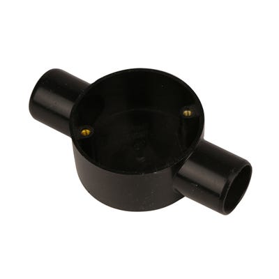 2 Way Through Conduit Box Black 20mm