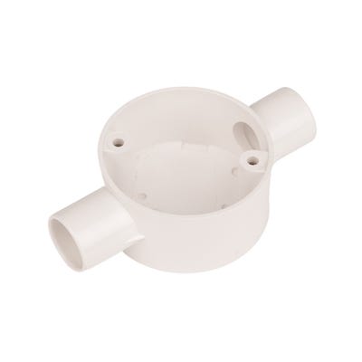 2 Way Through Conduit Box White 20mm