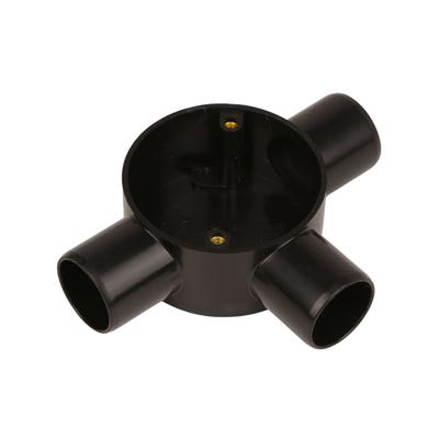 3 Way Tee Conduit Box Black 20mm