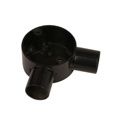 2 Way Angled Conduit Box Black 20mm