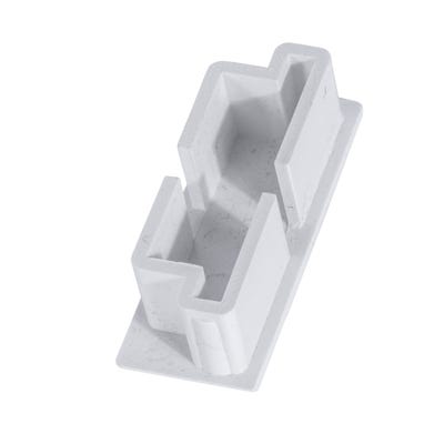Mini Trunking Stop End White 16mm x 40mm