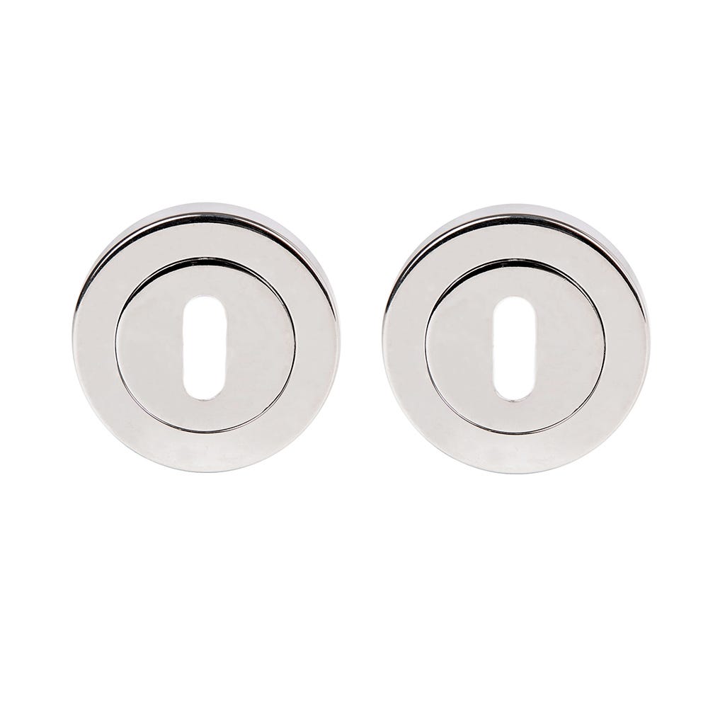 Dale Key Escutcheon on Round Rose - Polished Chrome