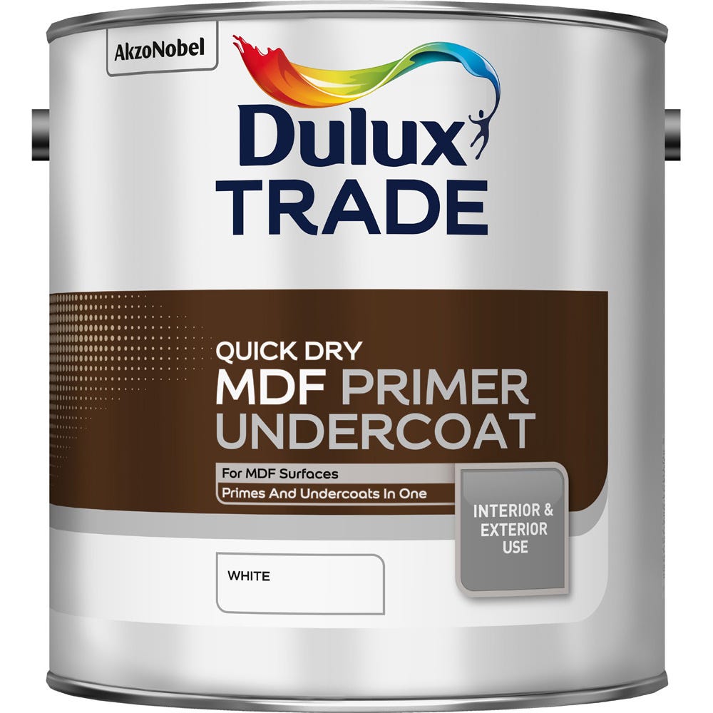 Dulux Trade Quick Dry MDF Primer Undercoat White 2.5L