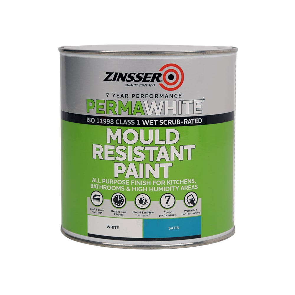 Zinsser Perma White Interior Paint Satin White 1L