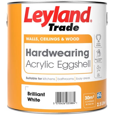 Leyland Trade Acrylic Eggshell Brilliant White 2.5L