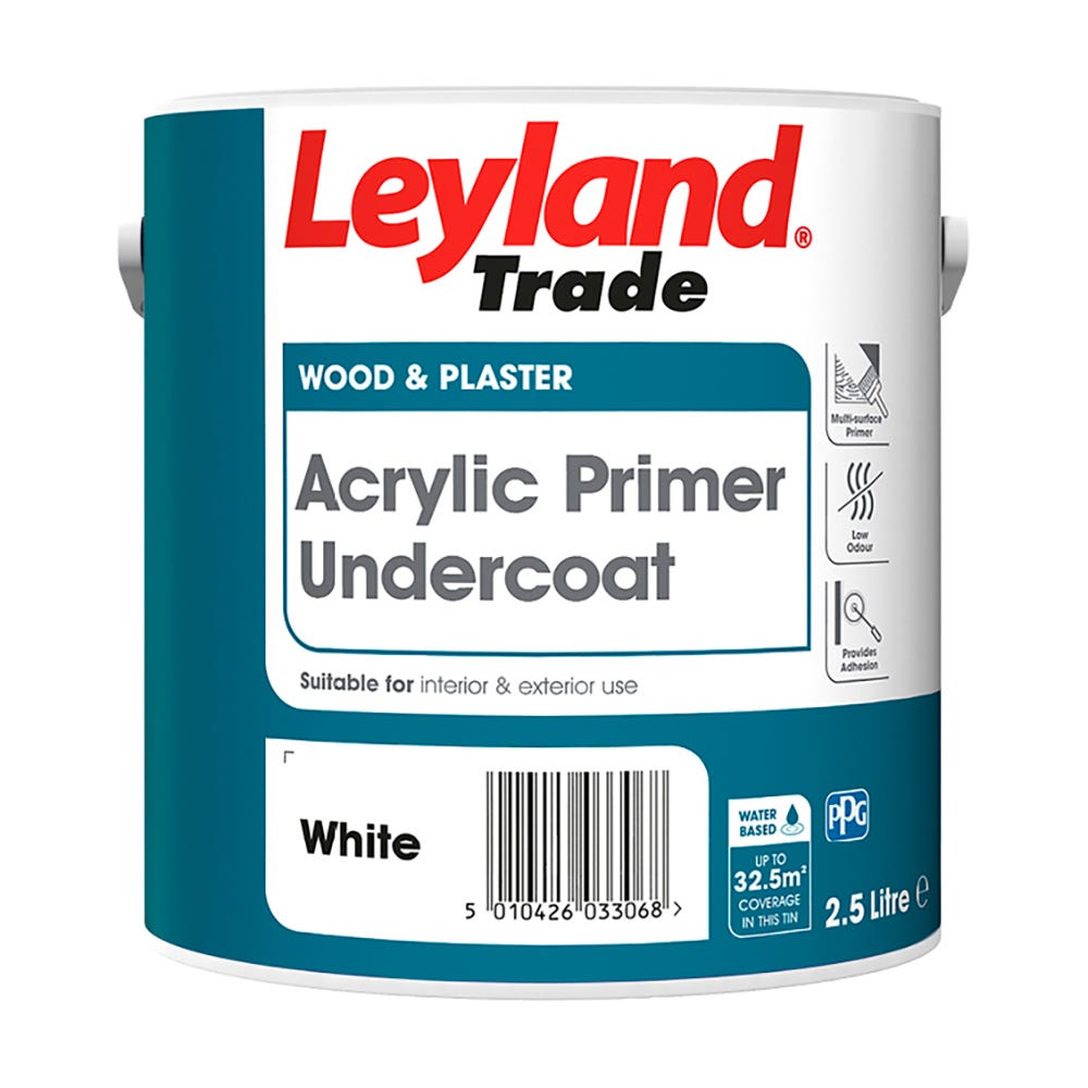 Leyland Trade Acrylic Primer Undercoat White 2.5L