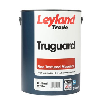 Leyland Trade Truguard Fine Textured Masonry Paint Brilliant White 5L