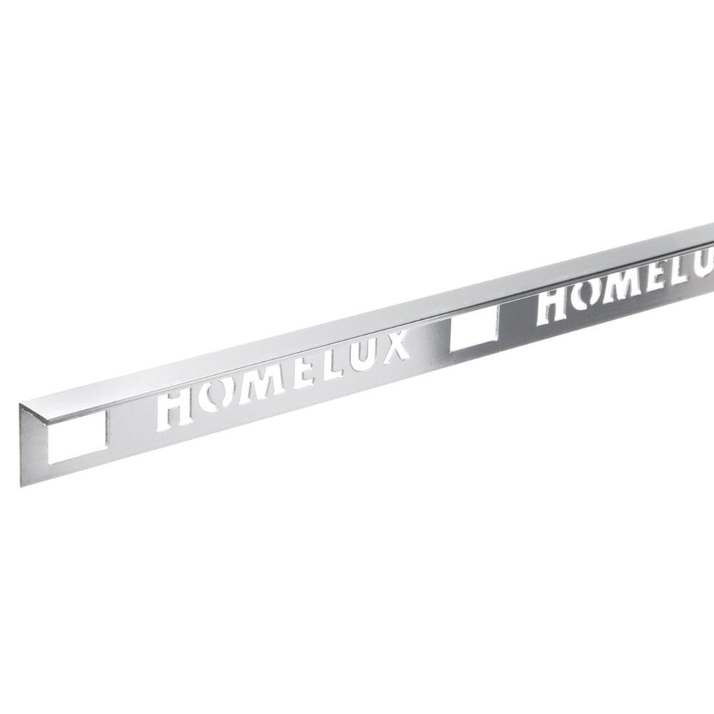 Homelux 10mm Straight Edge Silver Metal Tile Trim 2.5m