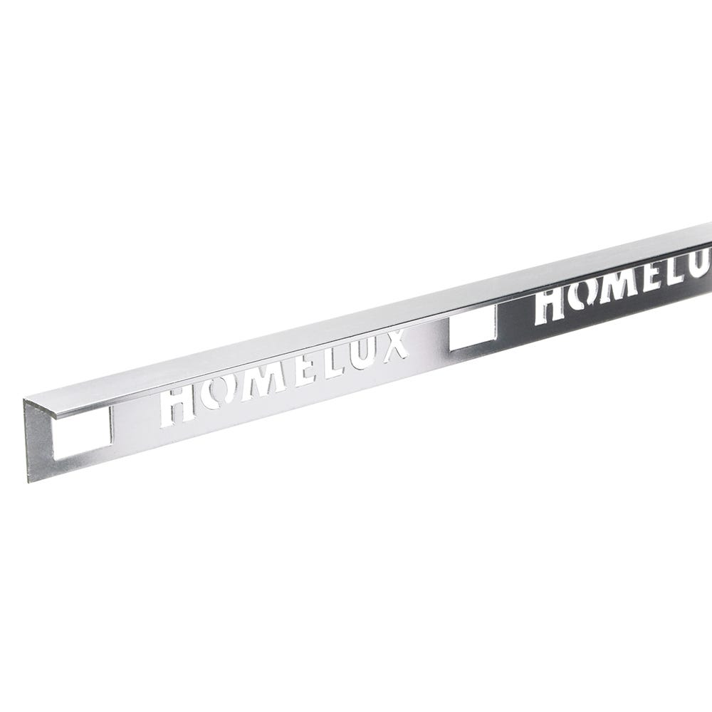Homelux 12.5mm Straight Edge Silver Metal Tile Trim 2.5m