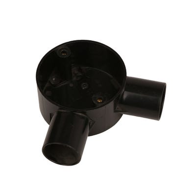 2 Way Angled Conduit Box Black 25mm