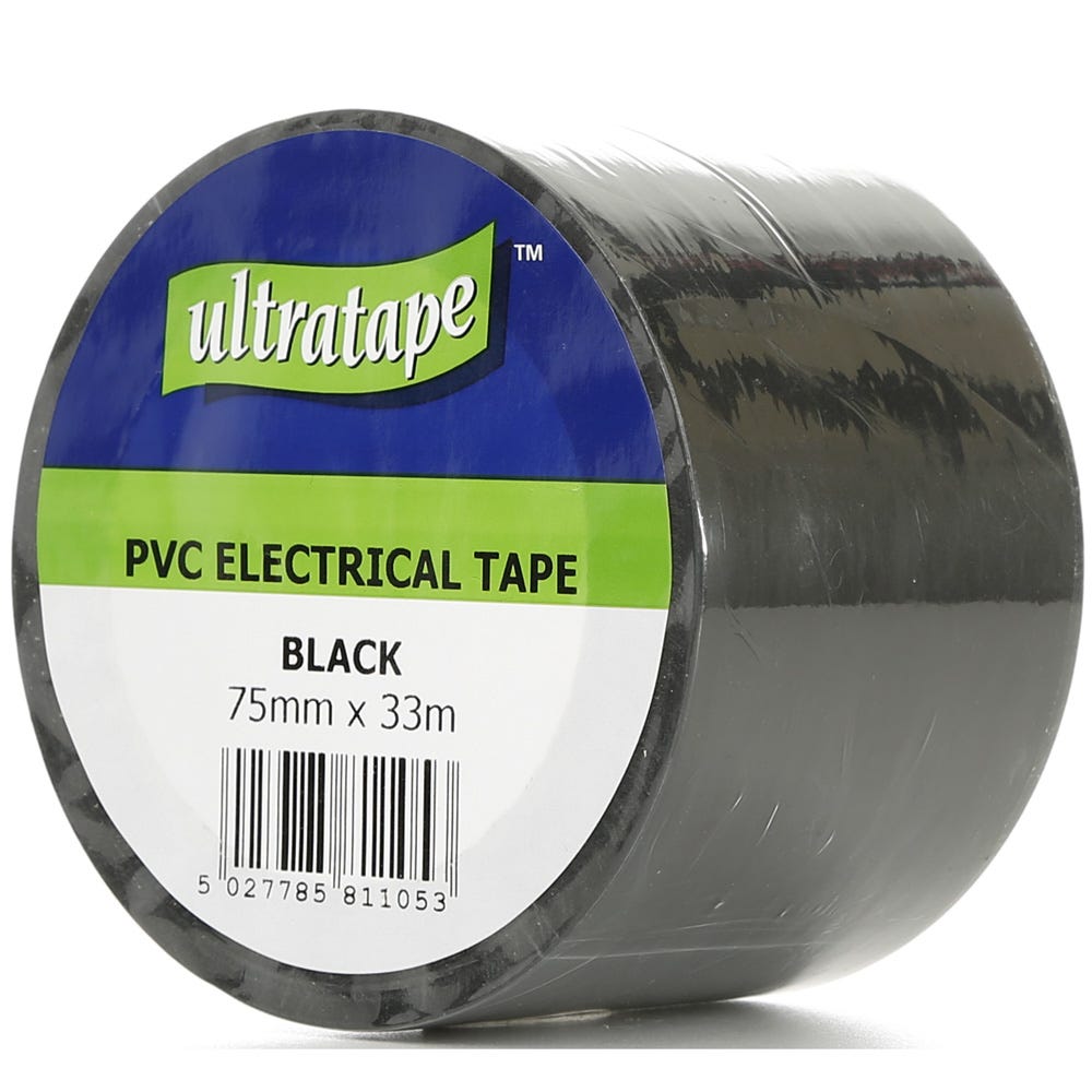 Ultratape PVC Tape Black 75mm x 33m