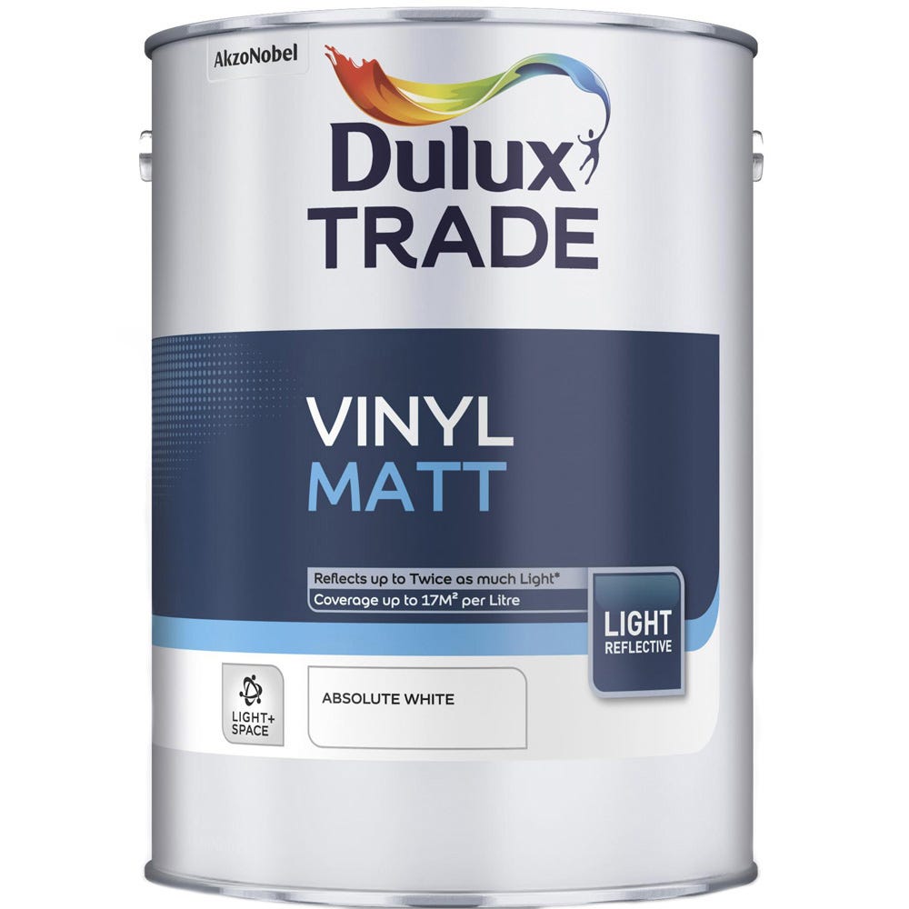 Product image for Dulux Trade Vinyl Matt Light and Space - Absolute White - 5 Litres
