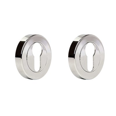 Dale Euro Escutcheon on Screw on Rose - Polished Chrome