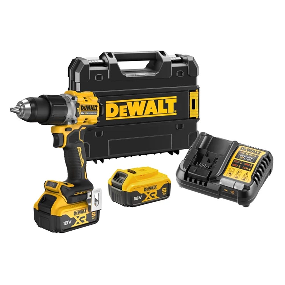 DeWalt DCD805P2T 18V XR Brushless Combi Drill Kit & 2 x 5Ah Batteries