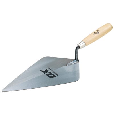 OX London Pattern Brick Trowel & Wooden Handle 11'' Duragrip