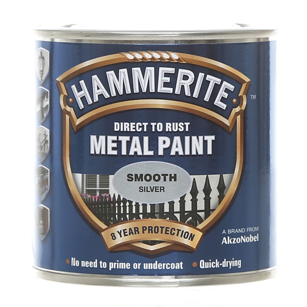 Hammerite Direct To Rust Metal Paint Smooth Silver