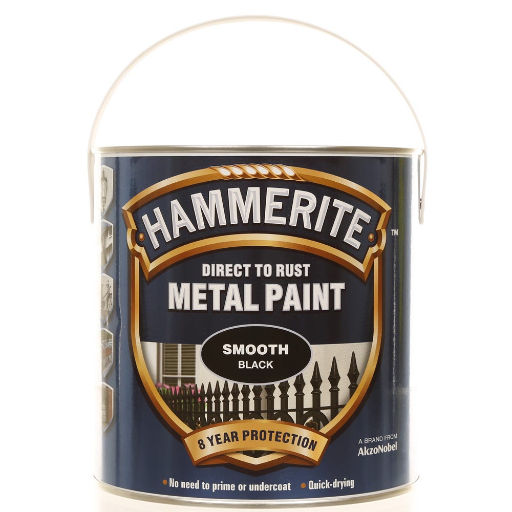 Hammerite Direct To Rust Metal Paint Smooth Black - Main Image