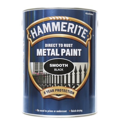 Hammerite Direct To Rust Metal Paint Smooth Black 5L