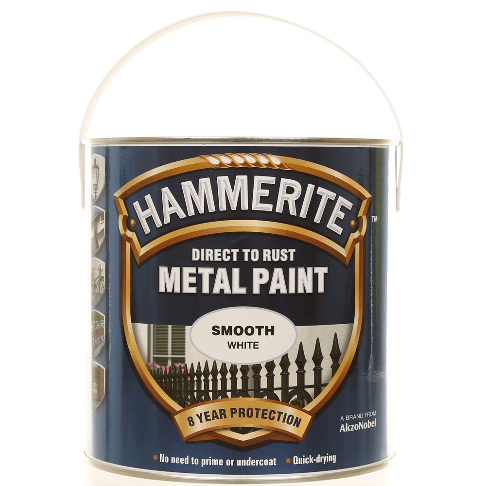 Hammerite Direct To Rust Metal Paint Smooth White 2.5L